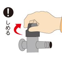 ガス元栓を閉めてください