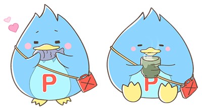 屋台を楽しむプロペンくん